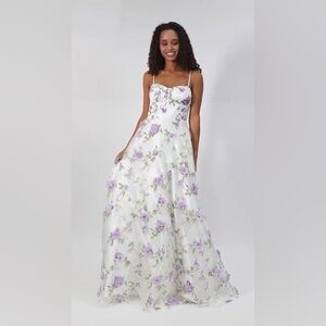 Say Yes Juniors' 3D Floral Embellished Ball Gown